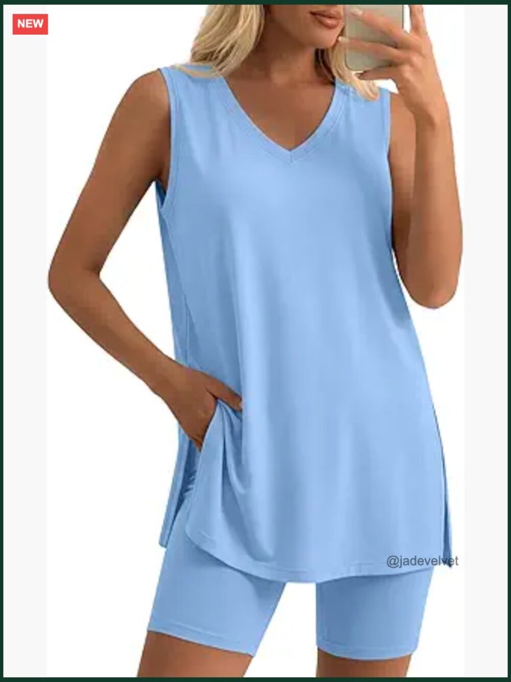 Women's 2 Piece Lounge Short Set - Lightweight Tank & Biker Shorts